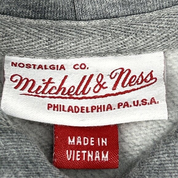 Philadelphia 76ers Sixers Sweatshirt Mens 5XL Gray Mitchell & Ness Hoodie - Picture 4 of 11